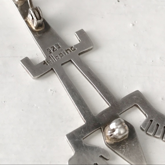 Vintage DELLAPINA Modernist Lizard Sterling Silver Brooch Pin or Pendant .925 - Picture 4 of 5